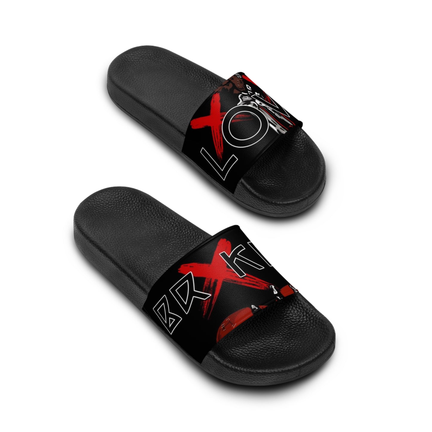 Stylish Men's Slide Sandals with Bold Love Design | Comfortable Summer Footwear