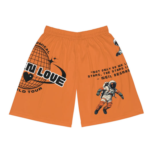 Astronaut Love Basketball Shorts - Ideal for Space Enthusiasts and Active Lifestyles