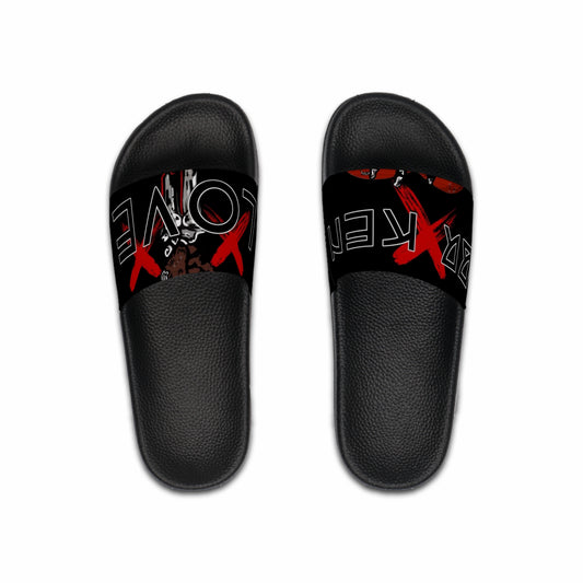Stylish Men's Slide Sandals with Bold Love Design | Comfortable Summer Footwear