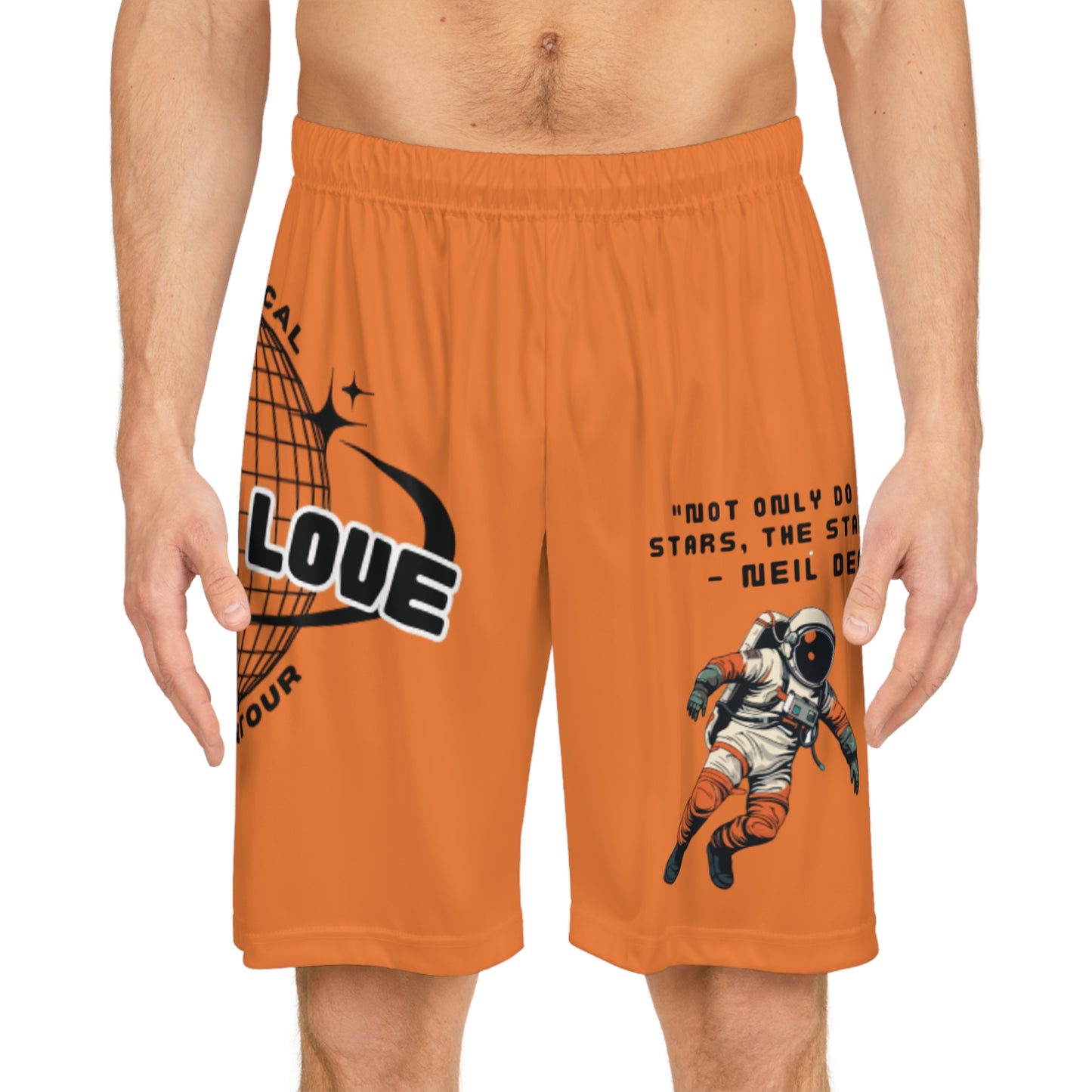Astronaut Love Basketball Shorts - Ideal for Space Enthusiasts and Active Lifestyles