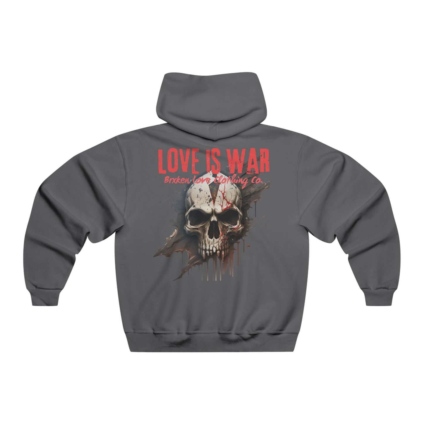 Men's NUBLEND® Hooded Sweatshirt - Love Is War Skull Design